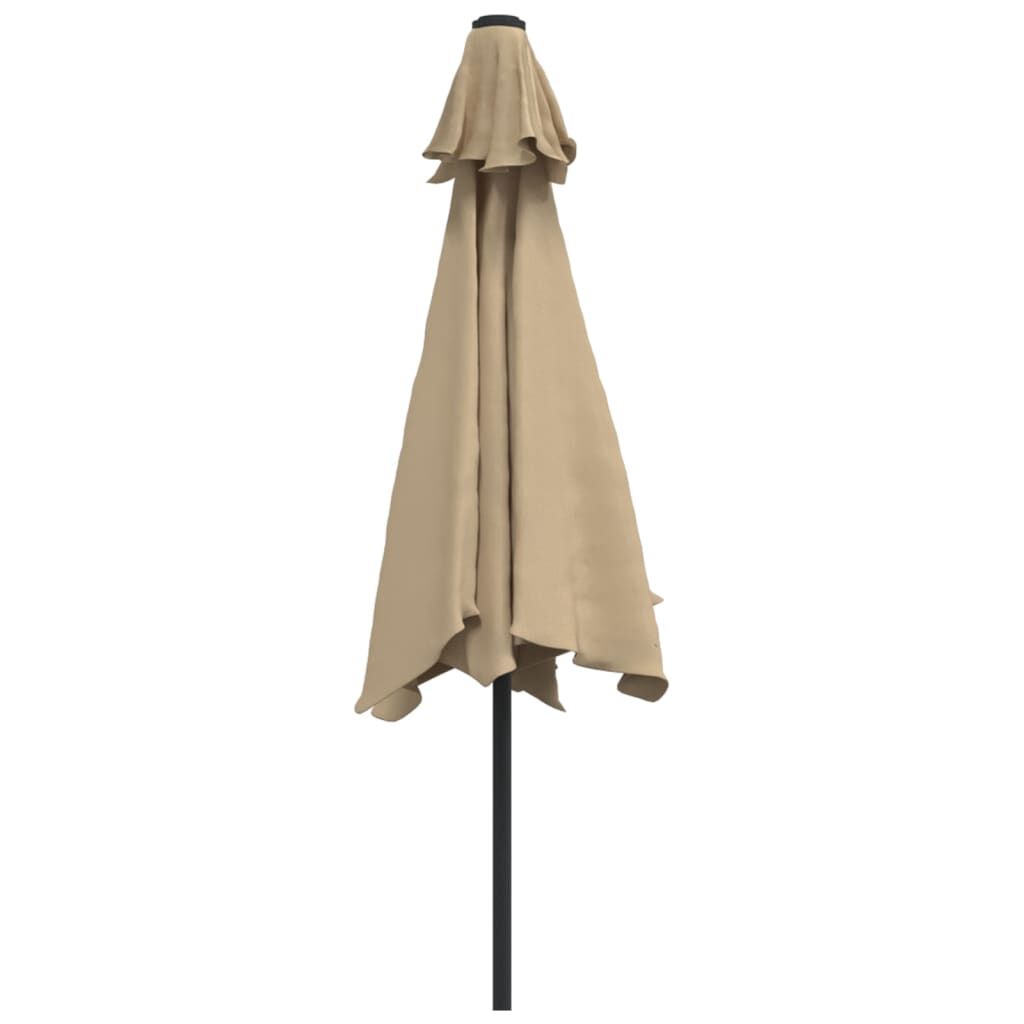 Vidaxl Sombrilla De Jardín Con Luces Led Palo De Acero Taupe 300cm_4