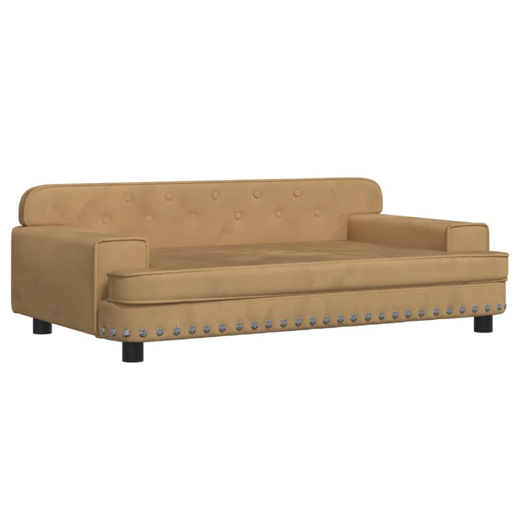 Cama Para Perros De Terciopelo Marrón 90x53x30 Cm / Vetonek_4