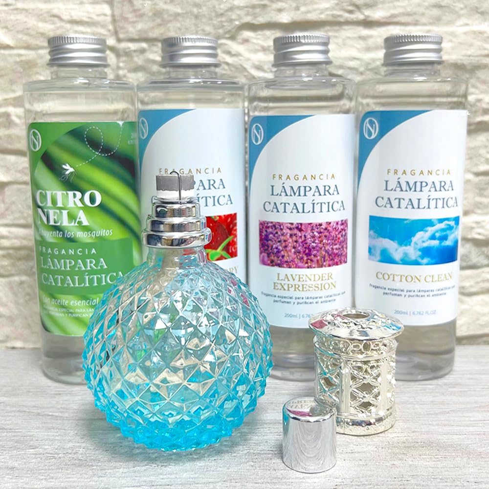 Lámpara Catalítica Blue Diamonds + Aroma Winter Citrus 500ml - Elimina Malos Olores, Impurezas Y Perfuma_5