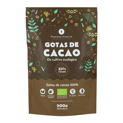 Pepitas de Chocolate 100% Cacau Biológico da Planeta Huerto 200 g