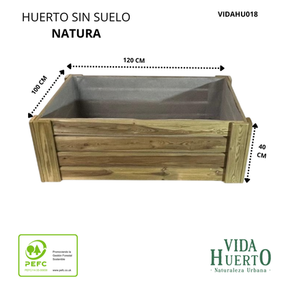 Cajón De Cultivo Natura. Altura De 40 Cm. Sin Base. Vidahuerto 120x100x40 Cm._2