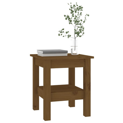 Mesa De Centro Madera Maciza De Pino Marrón Miel 35x35x40 Cm_3