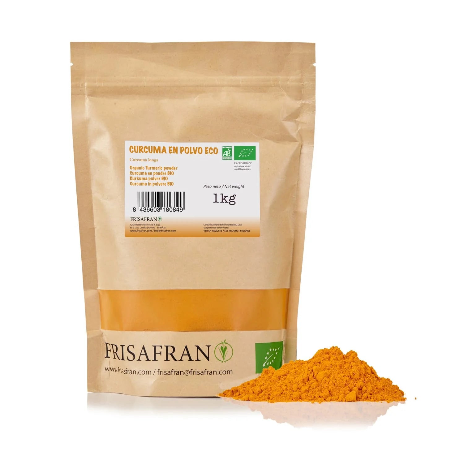 Cúrcuma En Polvo Ecológica - Calidad Y Sabor | Frisafran 2 Kg_0