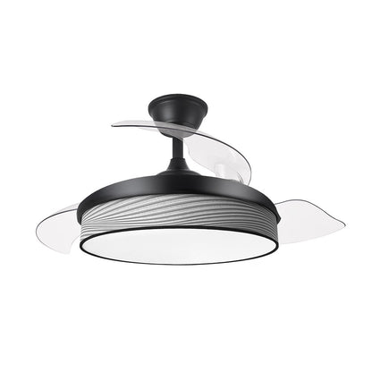 Ventilador Dc Moda 72w Negro/surco Gris 91d 3aspas 7200lm 3000-4000-6000k Remoto+ Memoria+ Temporizador_1