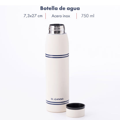 Botella De Agua 750ml En Acero Inoxidable Blanco El Ganso_1