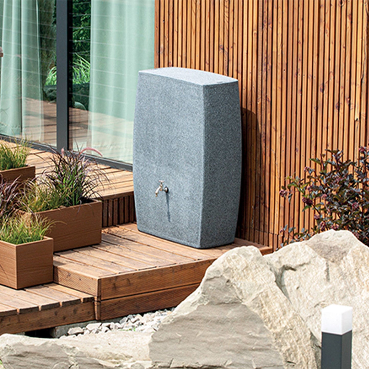 Bidón De Agua De Lluvia Boxy 270l Color Granito_3