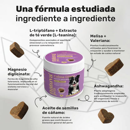 Calmante Para Perros. Calma Diaria Y Bienestar. Suplemento Para Mascotas. 120 Masticables. Natuva Pets_2