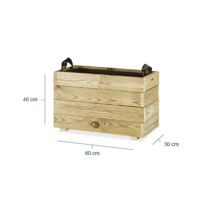 Floreira retangular Ghio 60x30x40 Hortalia