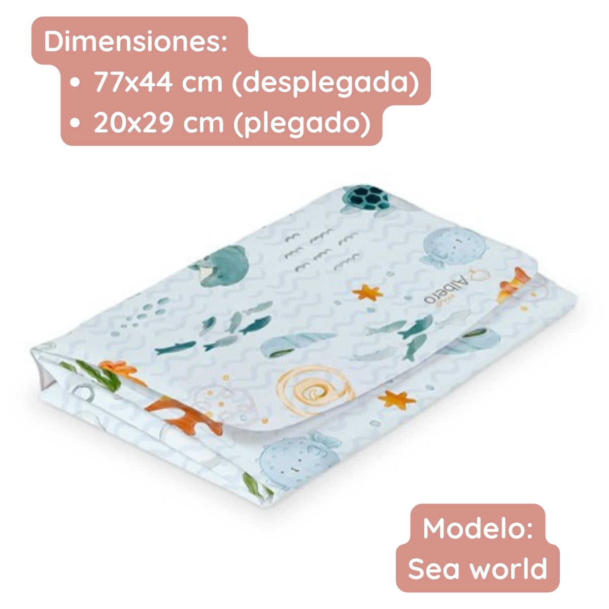 Cotton Color Cambiador Plegable De Viaje Plastificado Cotton Color Albero Mio | Cambia A Tu Bebé Fuera De Casa Sin_5