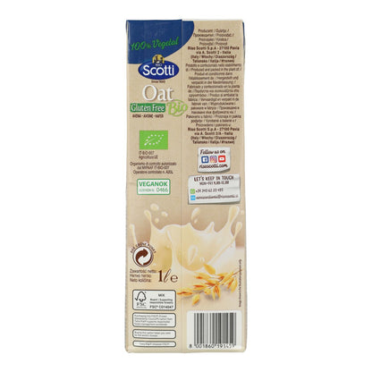 Embalagem de 6 bebidas de aveia orgânicas sem glúten Scotti 1 L