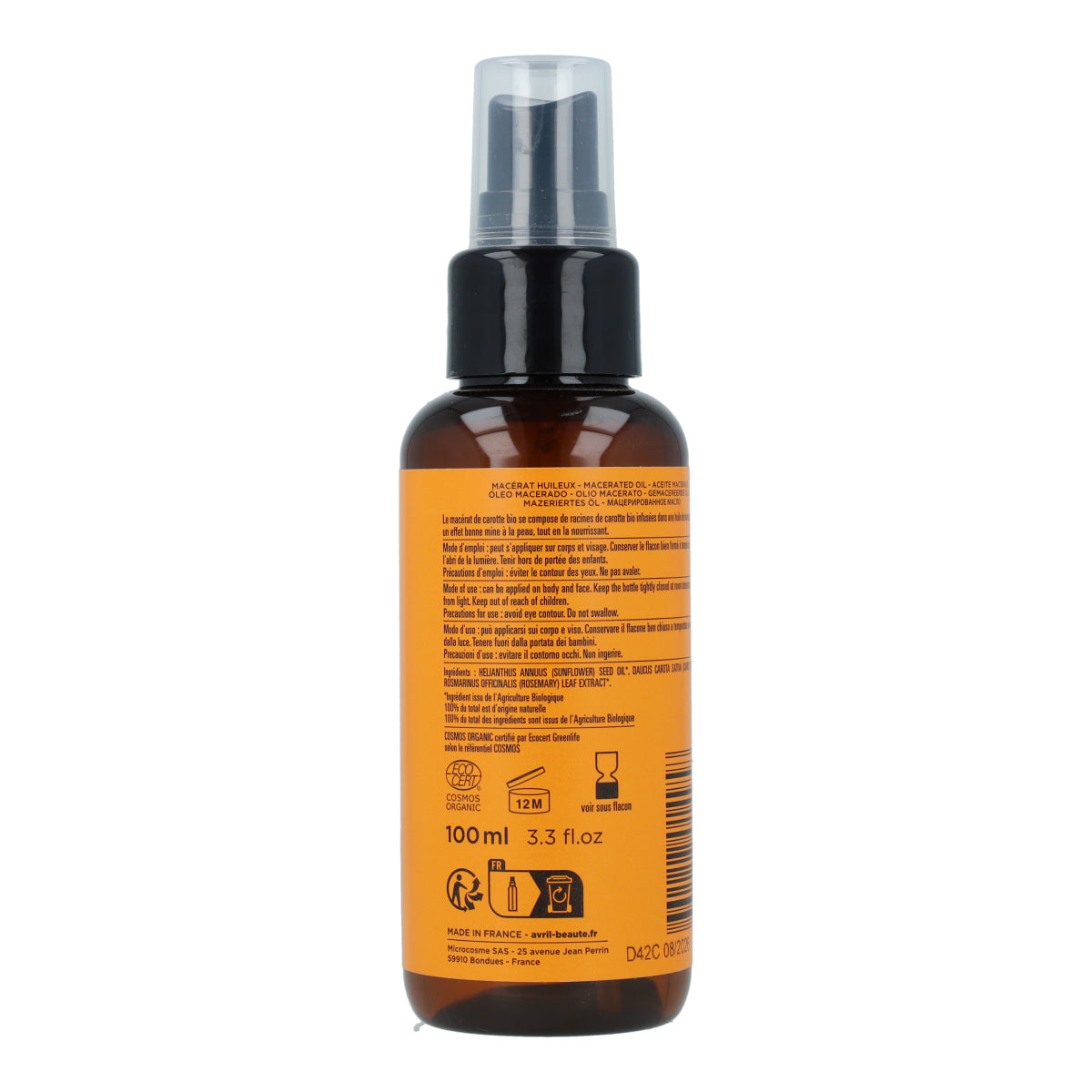 Óleo vegetal macerado 100 ml Cenoura