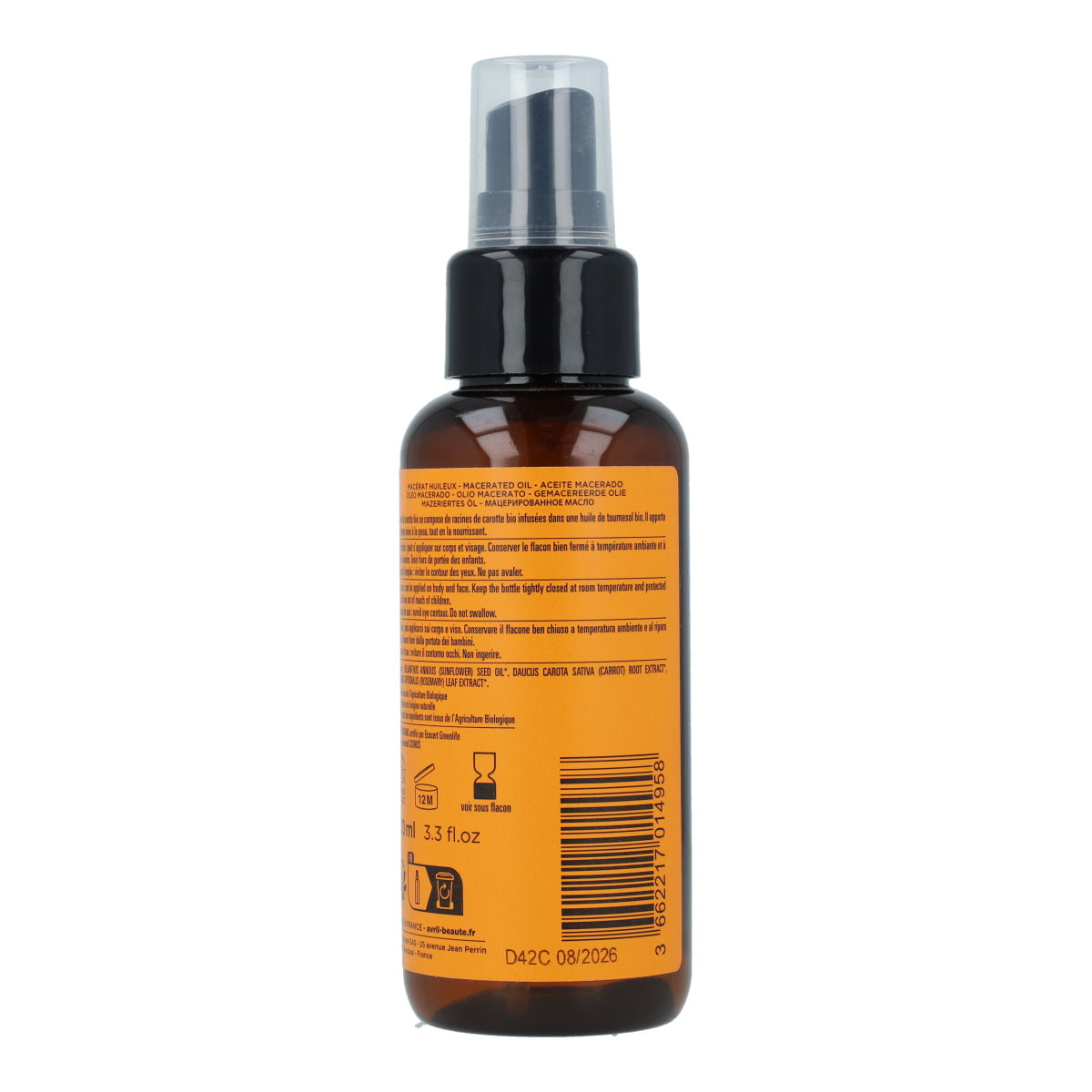 Óleo vegetal macerado 100 ml Cenoura