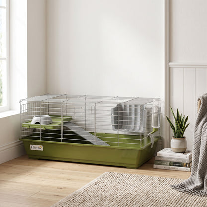 Gaiola Para Pequenos Animais Pawhut Metal, Pp Verde 89x44x43 Cm_1