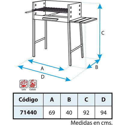 Grelhador com grelha em aço inoxidável e tabuleiro em madeira Imex el Zorro