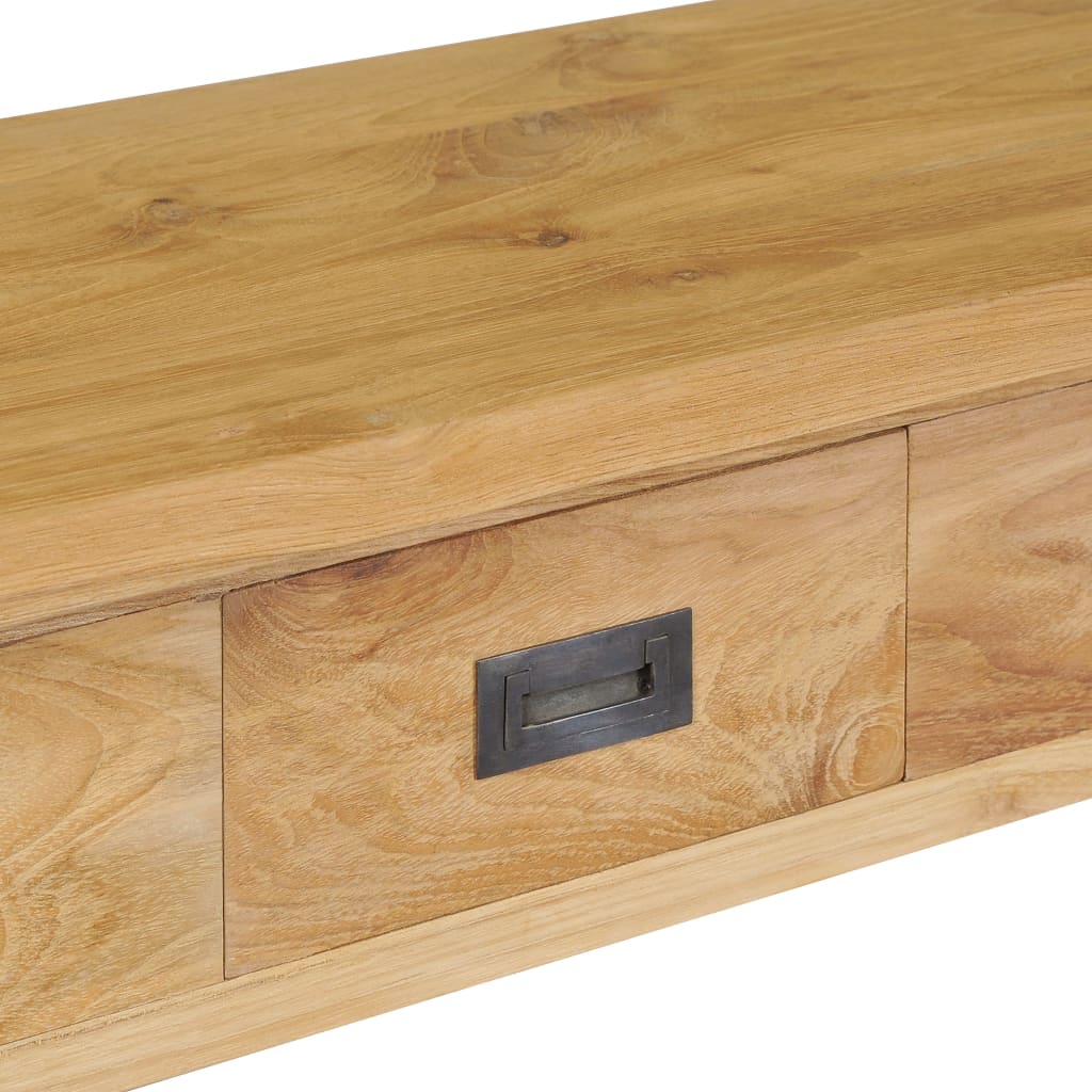 Mesa Consola Madera De Teca Maciza 90x30x80 Cm_3