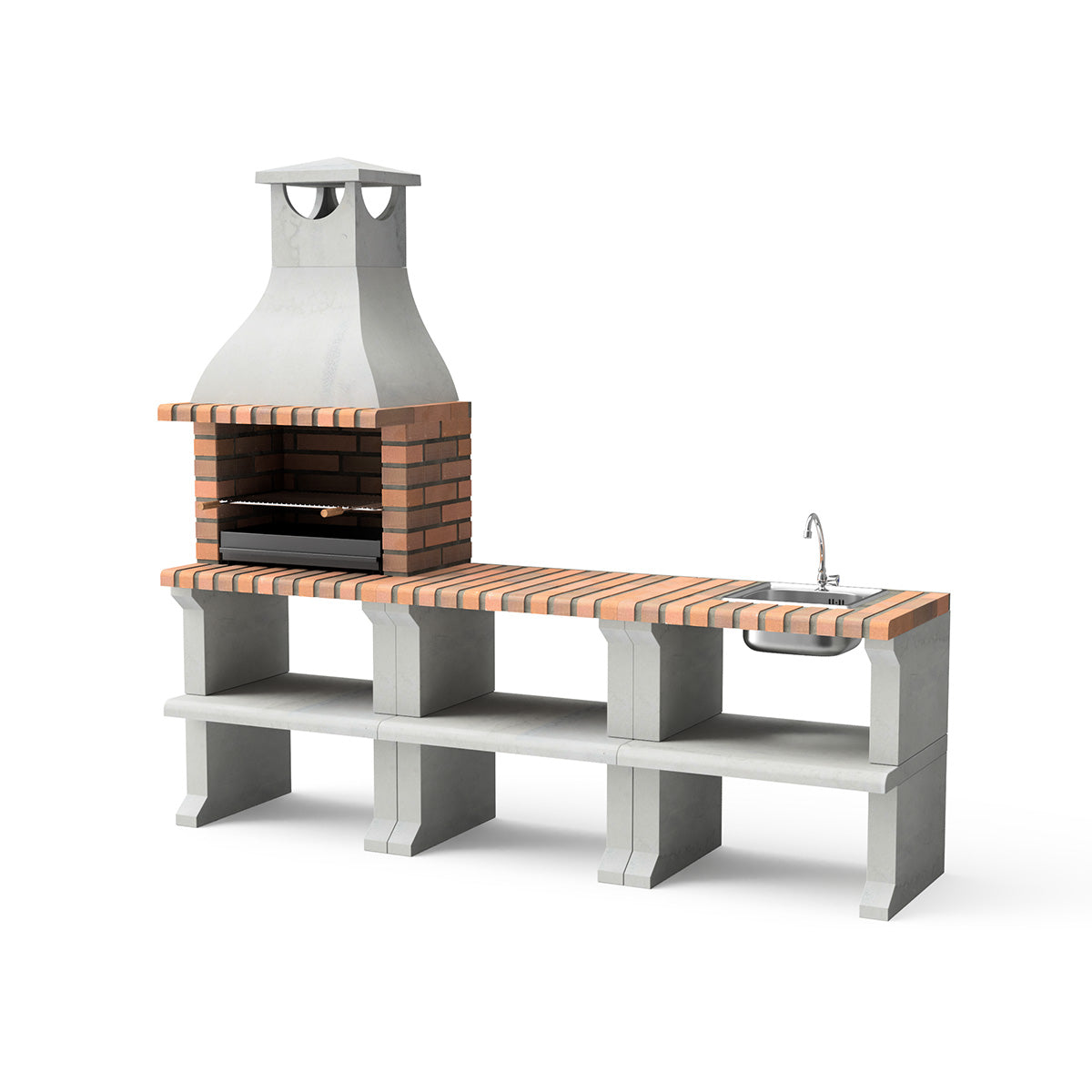 Pack de 3 Movelar para Churrasqueira Ragusa com Bancada e Lava-loiça