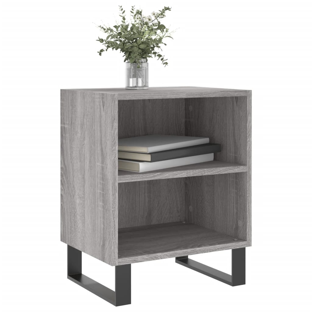 Mesita De Noche Madera De Ingeniería Gris Sonoma 40x30x50 Cm_1