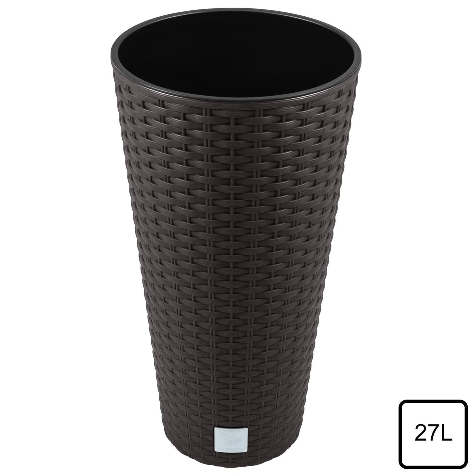 Maceta Alta Mod. Rato Ar 300. 30x57 Cm. Chocolate