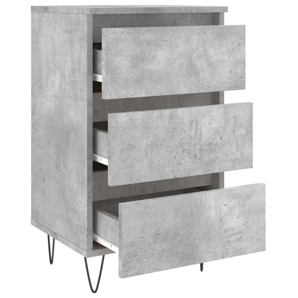 Mesitas Noche 2 Uds Madera Ingeniería Gris Hormigón 40x35x69 Cm_4