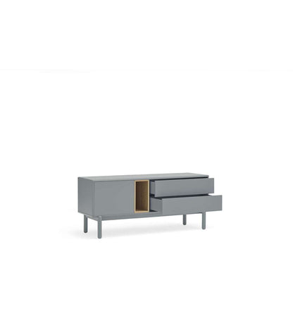 Mueble Para Televisión Modelo Corvo 1 Puerta 2 Cajones Acabado Gris Perla, 140cm(ancho)_4