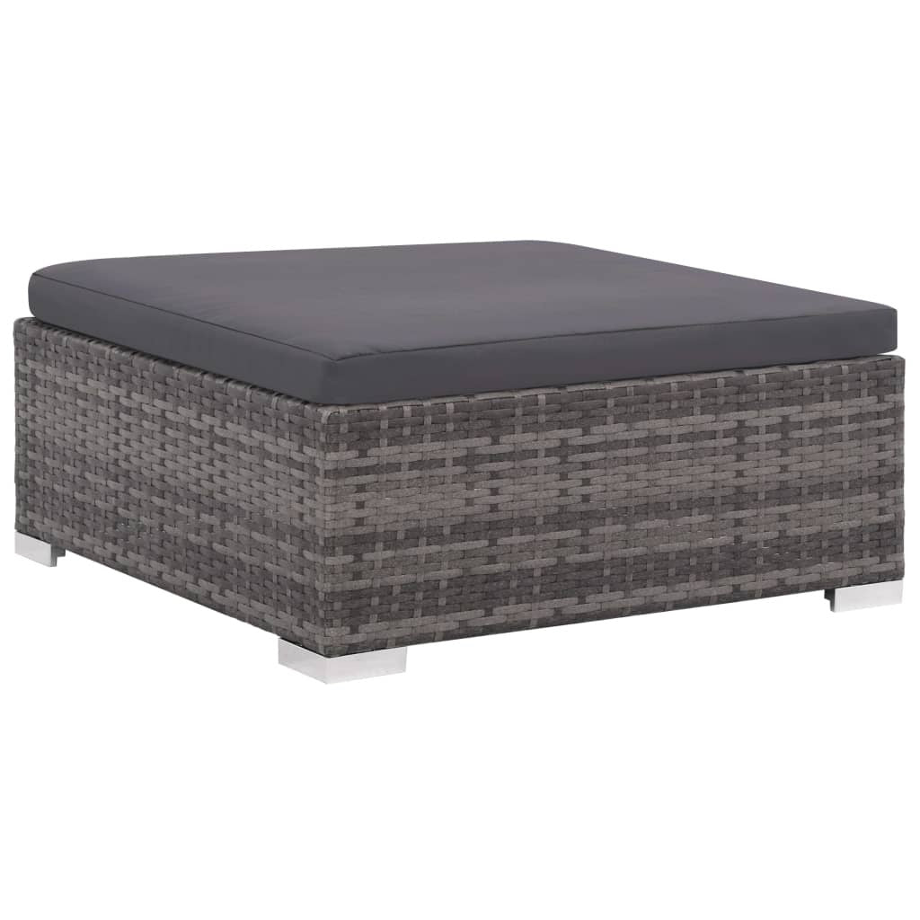 Vidaxl Set De Muebles De Jardín 7 Pzas Y Cojines Ratán Sintético Gris_3