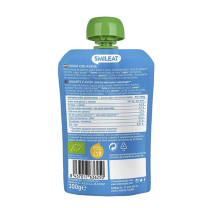 EMBALAGEM 2xIogurte e Aveia ECO Smileat, 100g