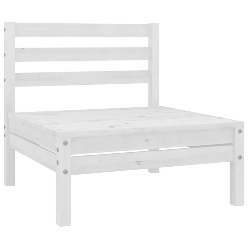 Juego De Muebles De Jardín 5 Piezas Madera Maciza Pino Blanco / Vetonek_2