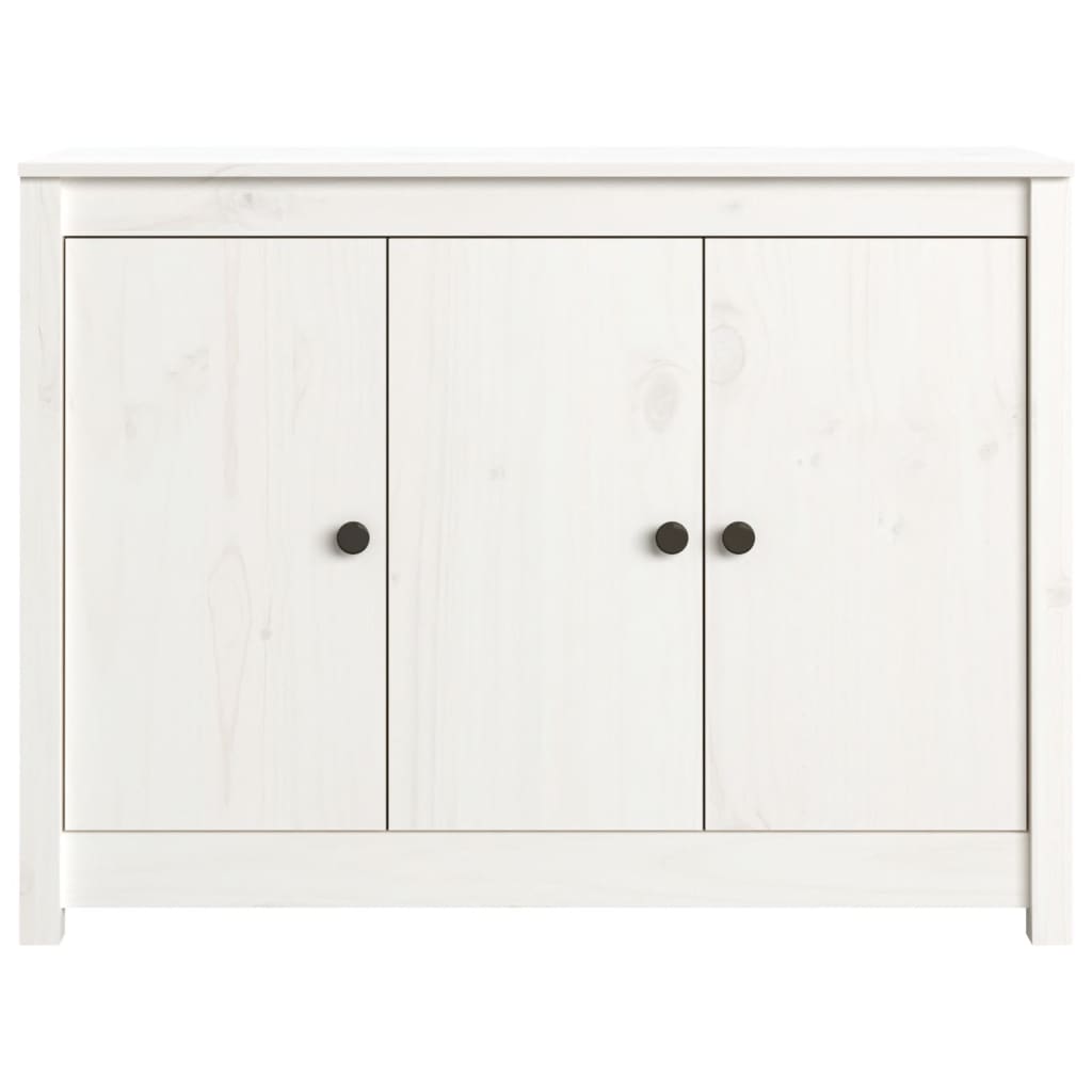 Aparador De Madera Maciza De Pino Blanco 100x35x74 Cm / Vetonek_2
