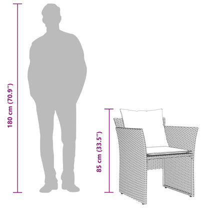 Sillón De Jardín Con Reposapiés Ratán Sintético Gris / Vetonek_0