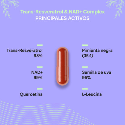 Nutralie Trans Resveratrol y NAD+ Complex 686mg 60 cápsulas