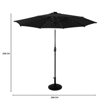 Parasol Led Inclinable 2,7 M Con Base – Negro_4