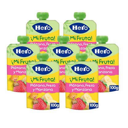 Pack de 7x Hero Banana Morango Maçã Iogurte Taça 100g
