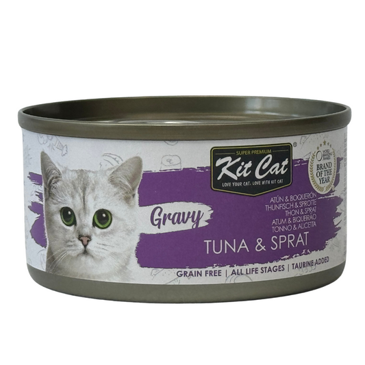 Kit Cat Can Gravy - Atum e Anchova 70 g Ração húmida para gatos com molho