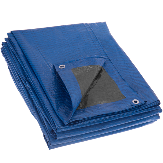 Toldo Lona De Protección Impermeable De Polietileno Doble Cara Verde Y Azul 5x8m_0