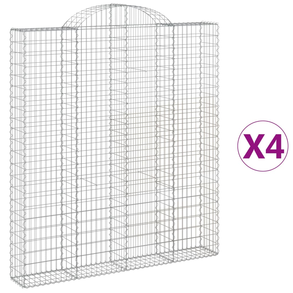 Cestas De Gaviones 4 Uds Forma De Arco Hierro 200x30x220/240 Cm_0