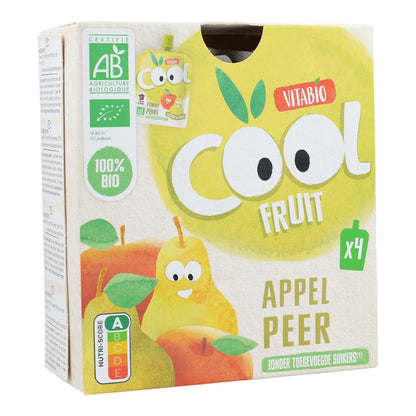 Embalagem de 4 saquetas Vitabio Cool Fruits Maçã e Pêra 90 g