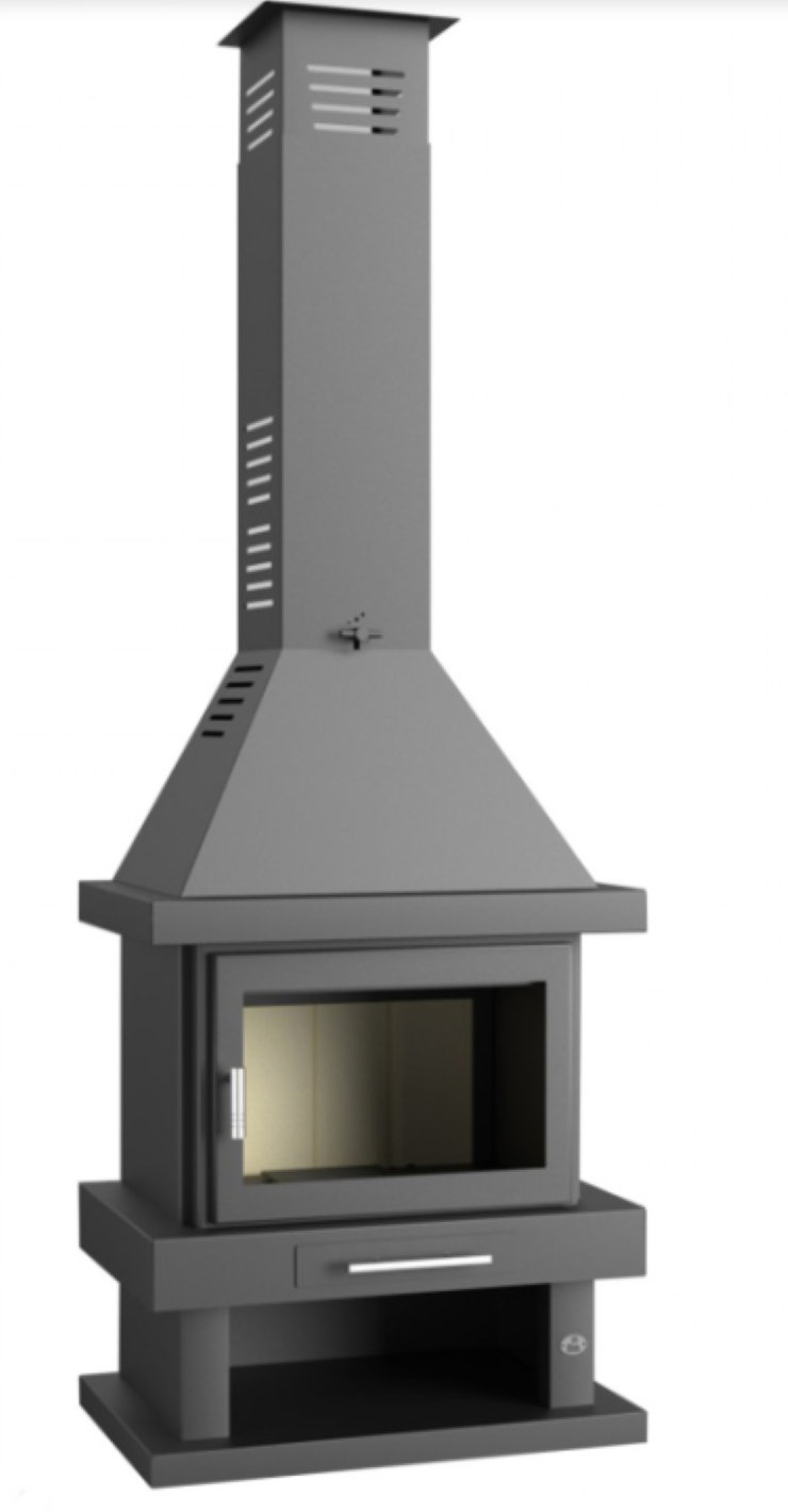 BRICOSOL Chimenea de leña frontal FM Modelo C-200 Interior Vermiculita_0