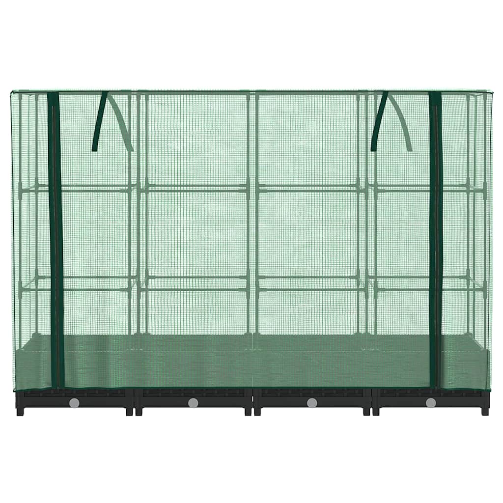 Jardinera Elevada Con Cubierta De Invernadero Aspecto Ratán 160x40x123 Cm_3