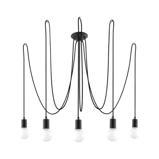 Lámpara Suspendida Edison 5 Negro, E27_0