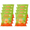 Pack de 8 Snacks Smilondas feitos de milho, grão-de-bico, lentilhas e cenouras biológicas, Smileat, 25 g