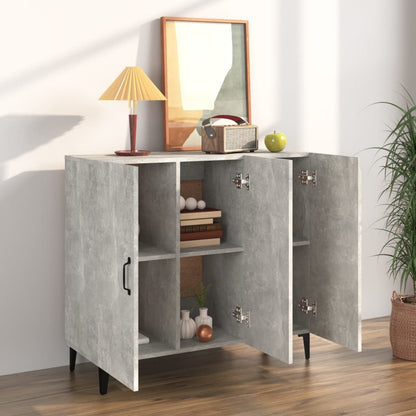 Aparador De Madera De Ingeniería Gris Hormigón 90x34x80 Cm / Vetonek_5