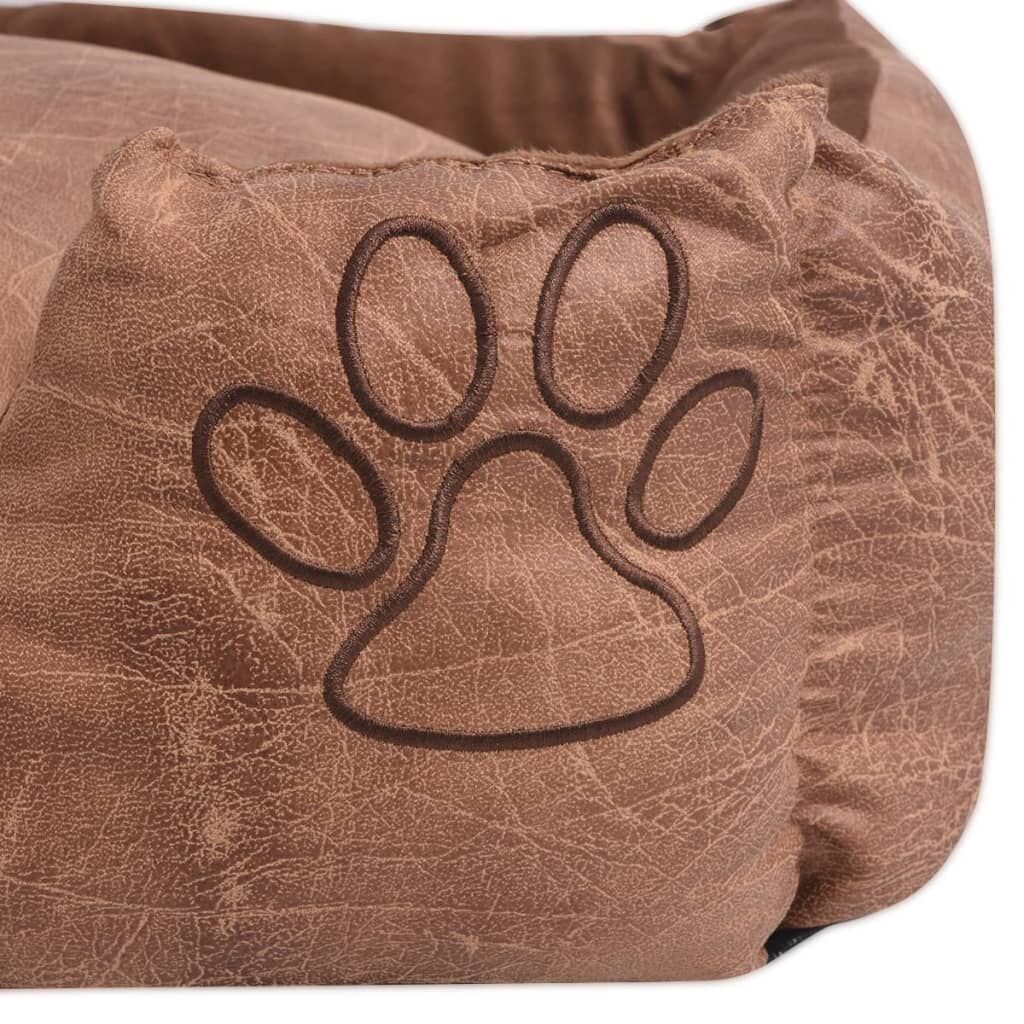 Vidaxl Cama Para Perro Con Cojín Pu Cuero Artificial Talla S Beige_2