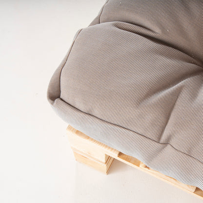 Sofá De Palet + Cojín De Asiento 80x120x16 Cm + Cojín Respaldo 42x120x16 Cm, Lux Color Cappuccino, Repelente Al Agua_4