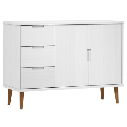 Aparador Molde Madera Maciza De Pino Blanca 113x40x80 Cm_1