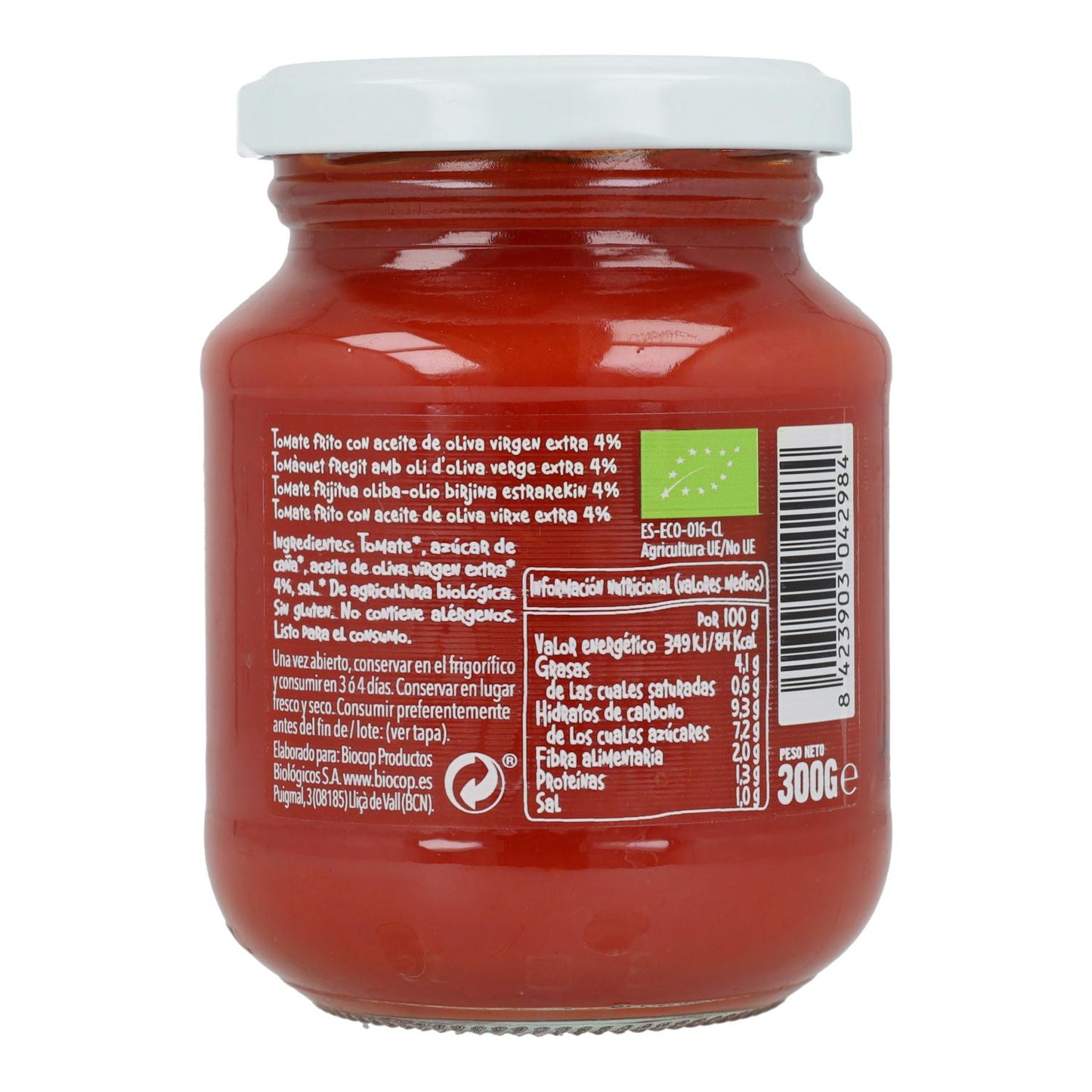 Embalagem de 2 tomates fritos biológicos, Biocop, 300 g