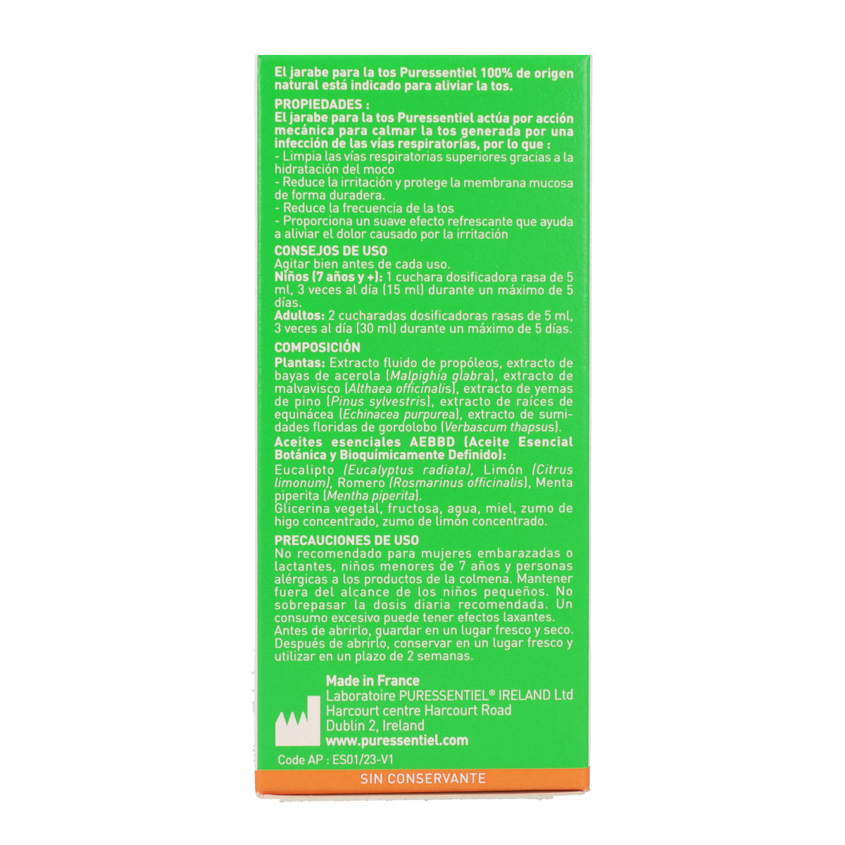 Respiratorio Jarabe para la tos Respiratorio PURESSENTIEL 125 ml