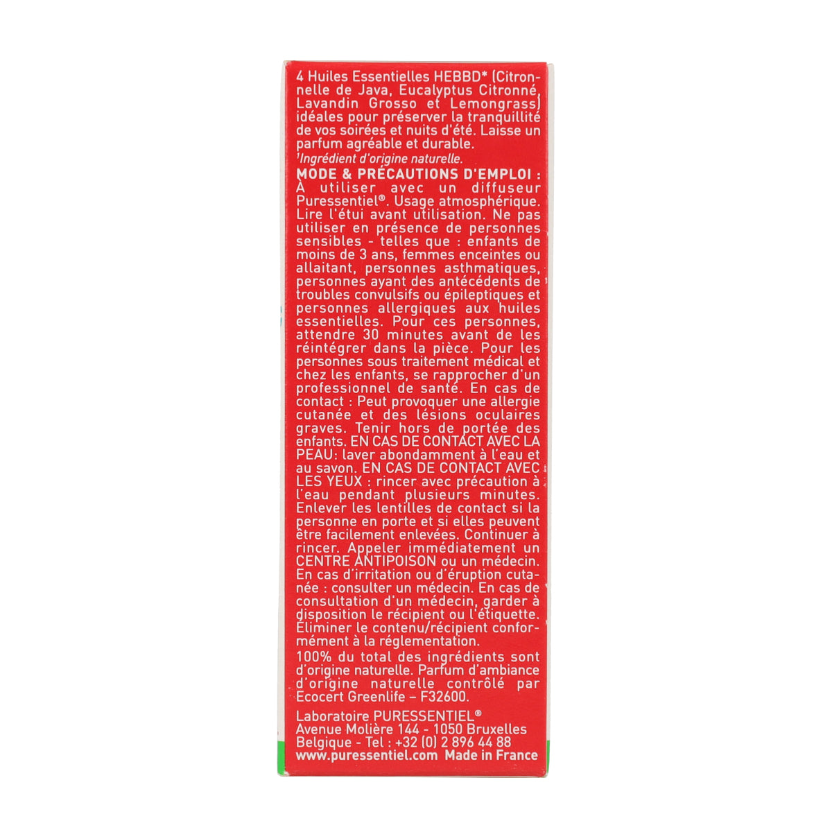 Anti Pic Difusión Citronela Aceites esenciales para difusión PURESSENTIEL 30 ml