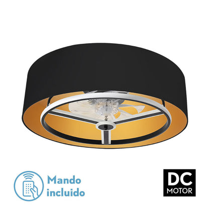 Ventilador Dc Anuska 60w Negro/oro 8 Aspas 6 Veloc. 70d 5100lm 3 Colores Remoto,memoria,reg.intensidad,temporizador_0