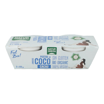 Sobremesa de Coco e Cacau Naturgreen, 2 x 125 g