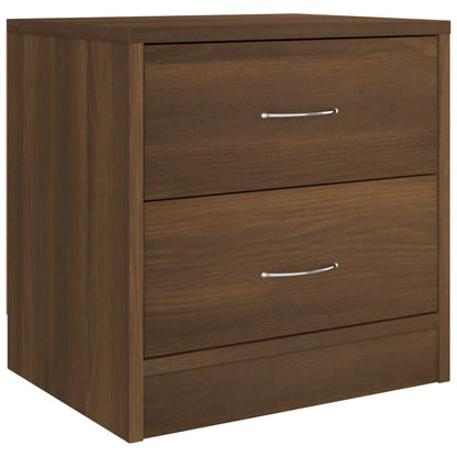 Mesita De Noche Madera De Ingeniería Marrón Roble 40x30x40 Cm_0